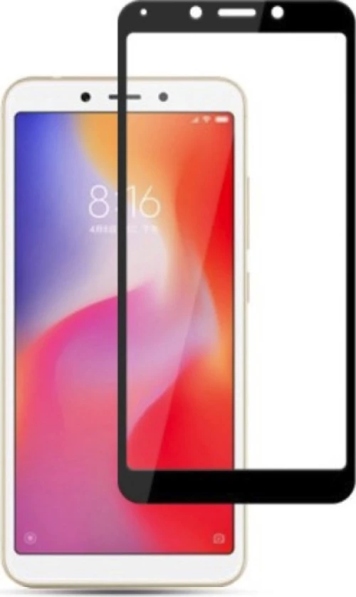 3D Full Face Tempered Glass Black (Redmi 6/6a)