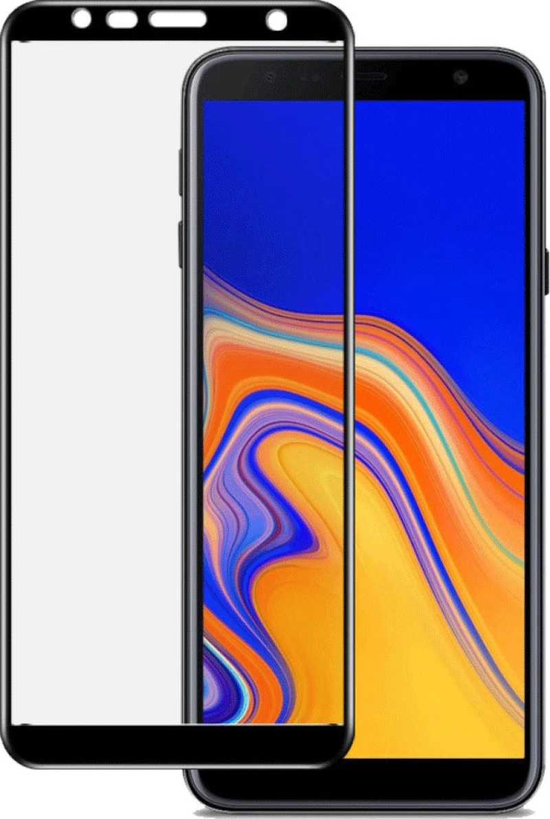 Full Glue Full Face Tempered Glass Black (Galaxy J6+)