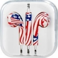 Stereo Earpods (American Flag) Earbuds Handsfree με Βύσμα 3.5mm Πολύχρωμο