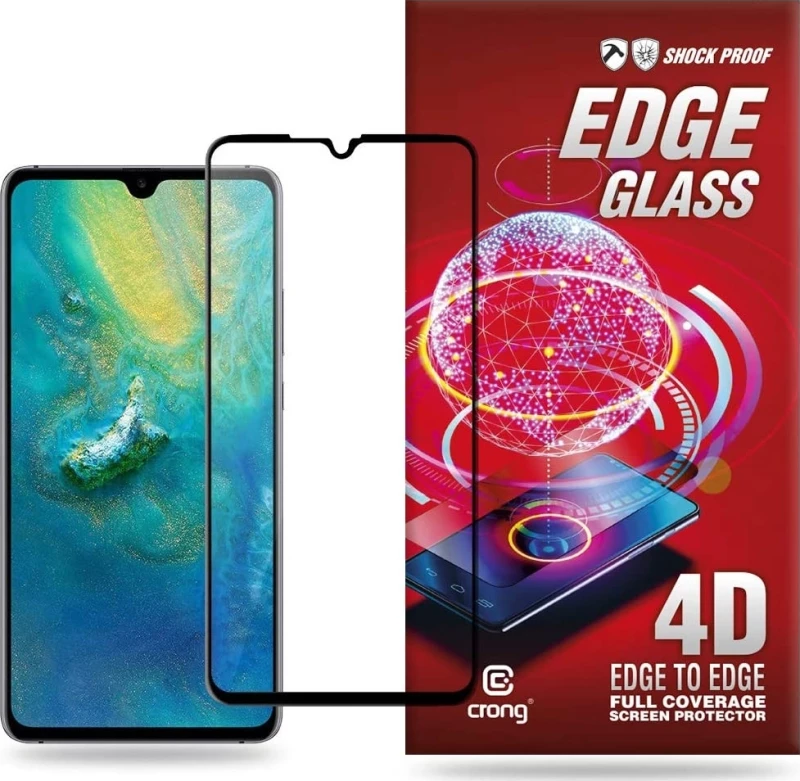 Crong Edge Glass Full Glue Full Face Tempered Glass Black (Huawei Mate 20)