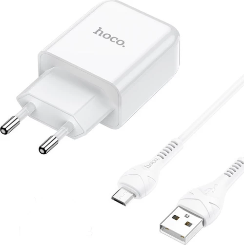 Hoco micro USB Cable & Wall Adapter Λευκό (N21)