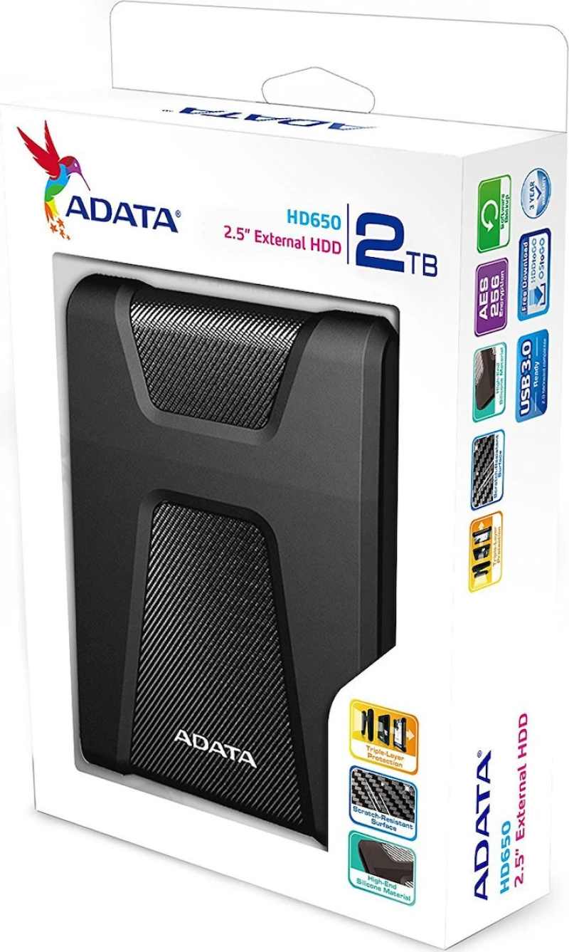 Adata HD650 2TB Μαύρο