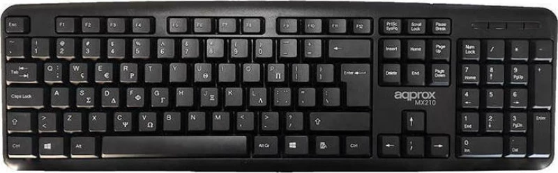 Approx Usb Keyboard Gr Layout Black Appmx210Gr