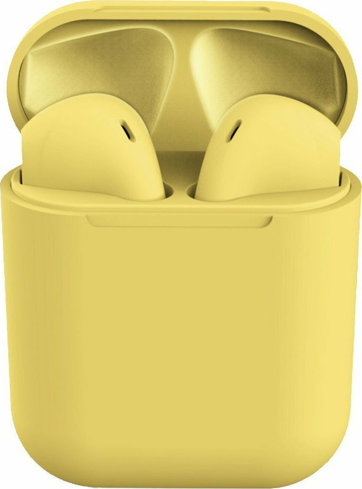 i12 Touch Earbud Bluetooth Handsfree Κίτρινο