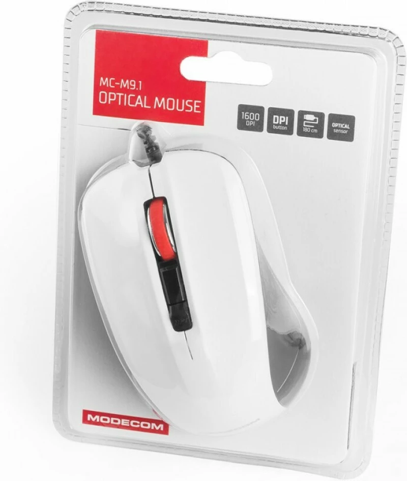 Modecom MC-M9.1 Ενσύρματο Ποντίκι White