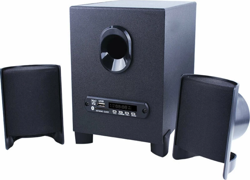 Kisonli Multimedia Ηχεία Τm-6000U, 2.1Ch, Bluetooth, 5W & 2X 3W, Μαύρα