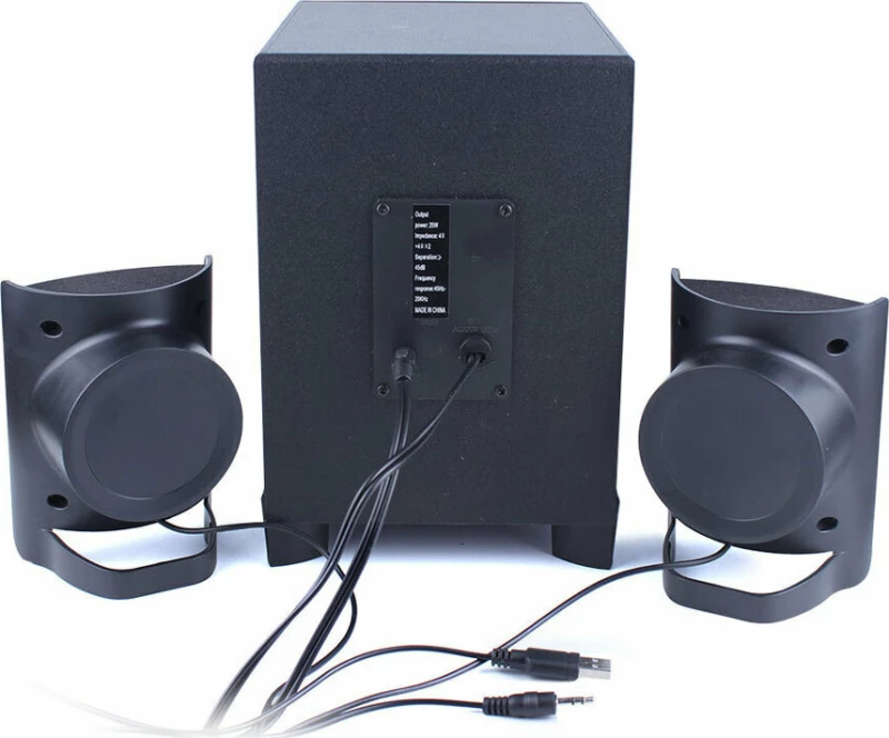 Kisonli Multimedia Ηχεία Τm-6000U, 2.1Ch, Bluetooth, 5W & 2X 3W, Μαύρα