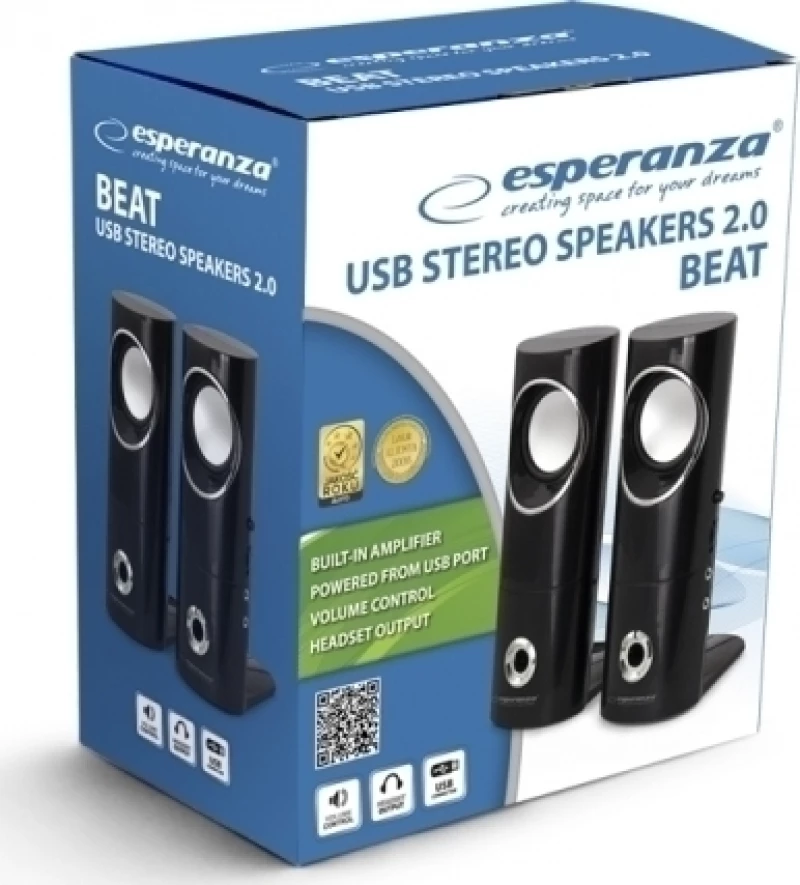 Esperanza 2.0 Beat Speaker Set 2.0 Channels 6 W Black