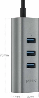 Minix Aluminium USB-C to 3-Port