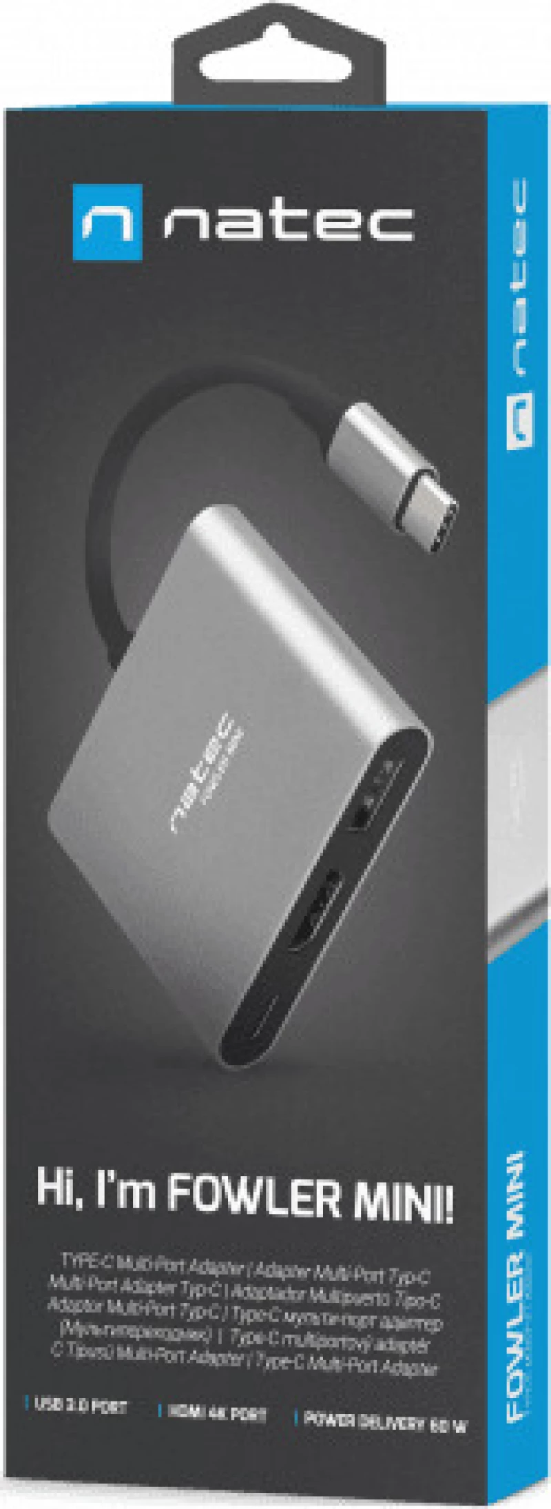 Video Splitter Natec Multi Port Fowler Mini (Usb-C Pd, Hdmi 4K)