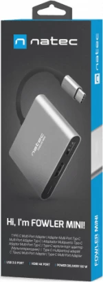Video Splitter Natec Multi Port Fowler Mini (Usb-C Pd, Hdmi 4K)