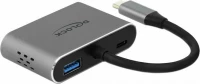Αντάπτορας Usb Delock Usb-C > Hdmi/Vga/Usb3.0/Pd 0.12M Gray