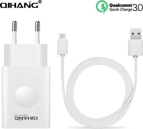 USB Type-C Cable & Wall Adapter Λευκό (Qihang Z06)