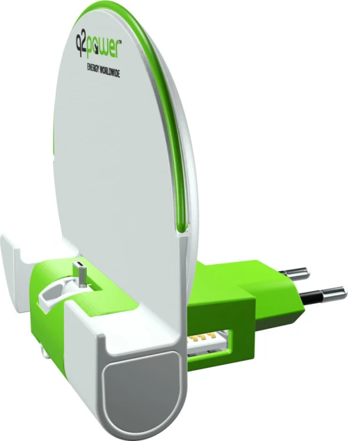 Q2power micro USB Charging Station plus Power Bank (Λευκό/Πράσινο)