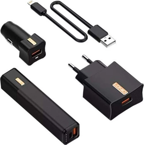 Ldnio 3In1 Mobile Charging Kit Cc200 Black Car Charger Power Bank 2600Mah Cc200