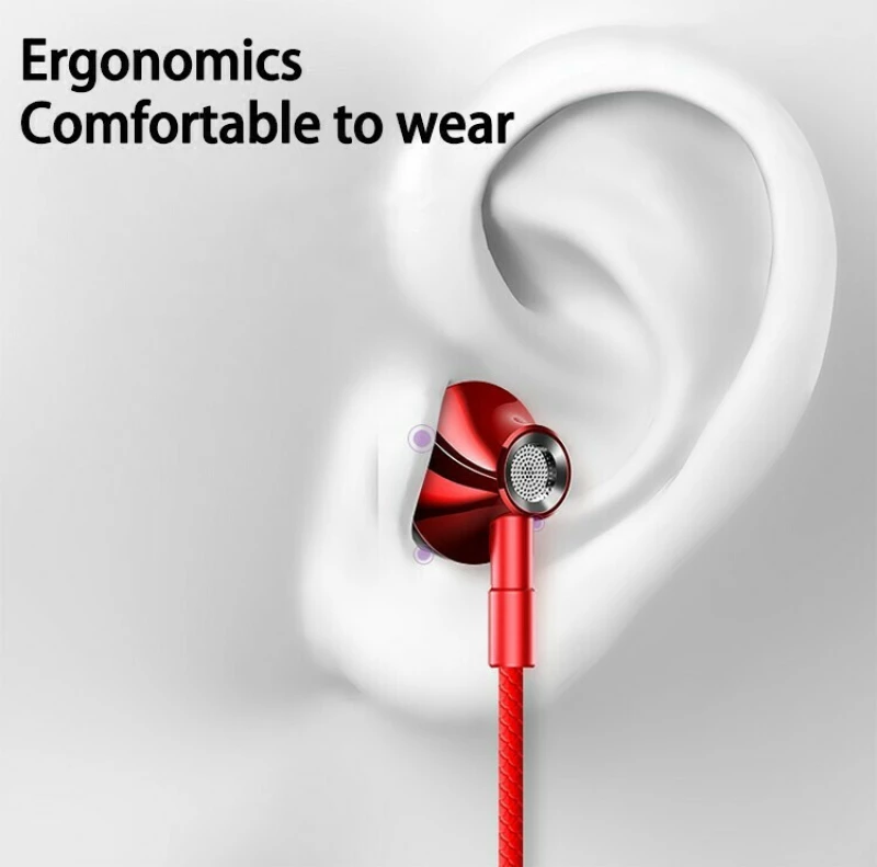 Lenovo HF 140 Earbuds Handsfree με Βύσμα 3.5mm Κόκκινο
