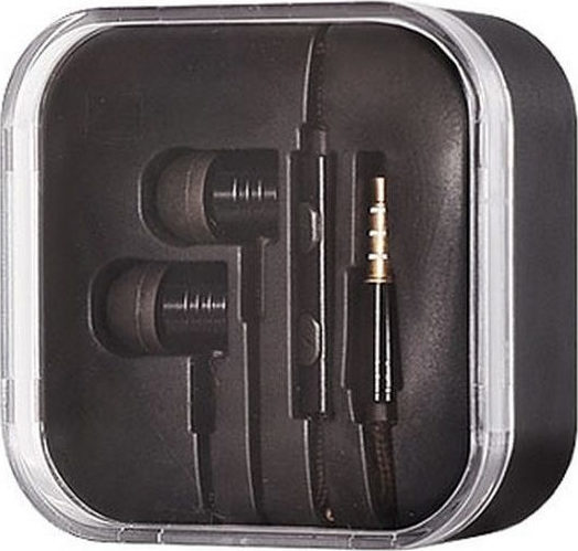 Metallic In-ear Handsfree με Βύσμα 3.5mm Μαύρο