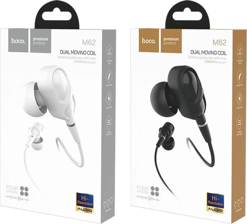 Hoco M62 In-ear Handsfree με Βύσμα 3.5mm Μαύρο