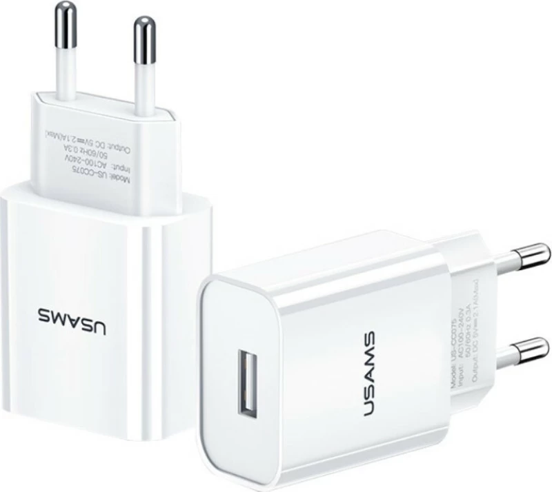 Usams USB Wall Adapter Λευκό (CC075)