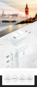 Usams USB Wall Adapter Λευκό (CC075)