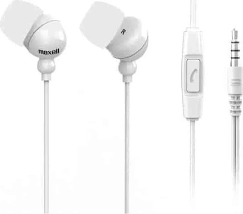 Maxell Plugz + Mic In-ear Handsfree με Βύσμα 3.5mm Λευκό
