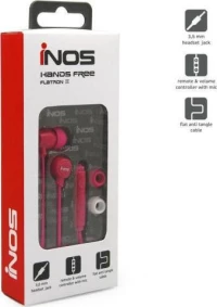 iNOS Flatron 2 In-ear Handsfree με Βύσμα 3.5mm Φούξια