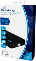 Mediarange Mobile Charger Powerbank 8.600 Mah With Dual Usb Black Mr752