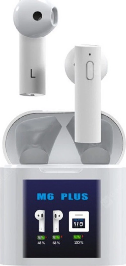 M6 Plus Earbud Bluetooth Handsfree Λευκό