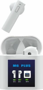 M6 Plus Earbud Bluetooth Handsfree Λευκό
