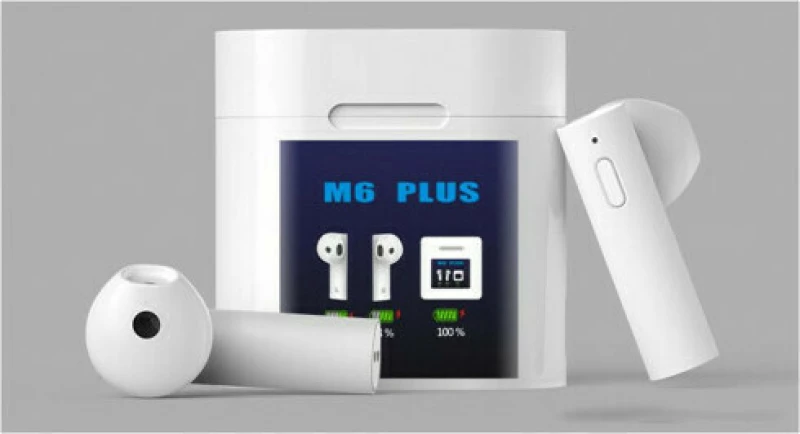 M6 Plus Earbud Bluetooth Handsfree Λευκό