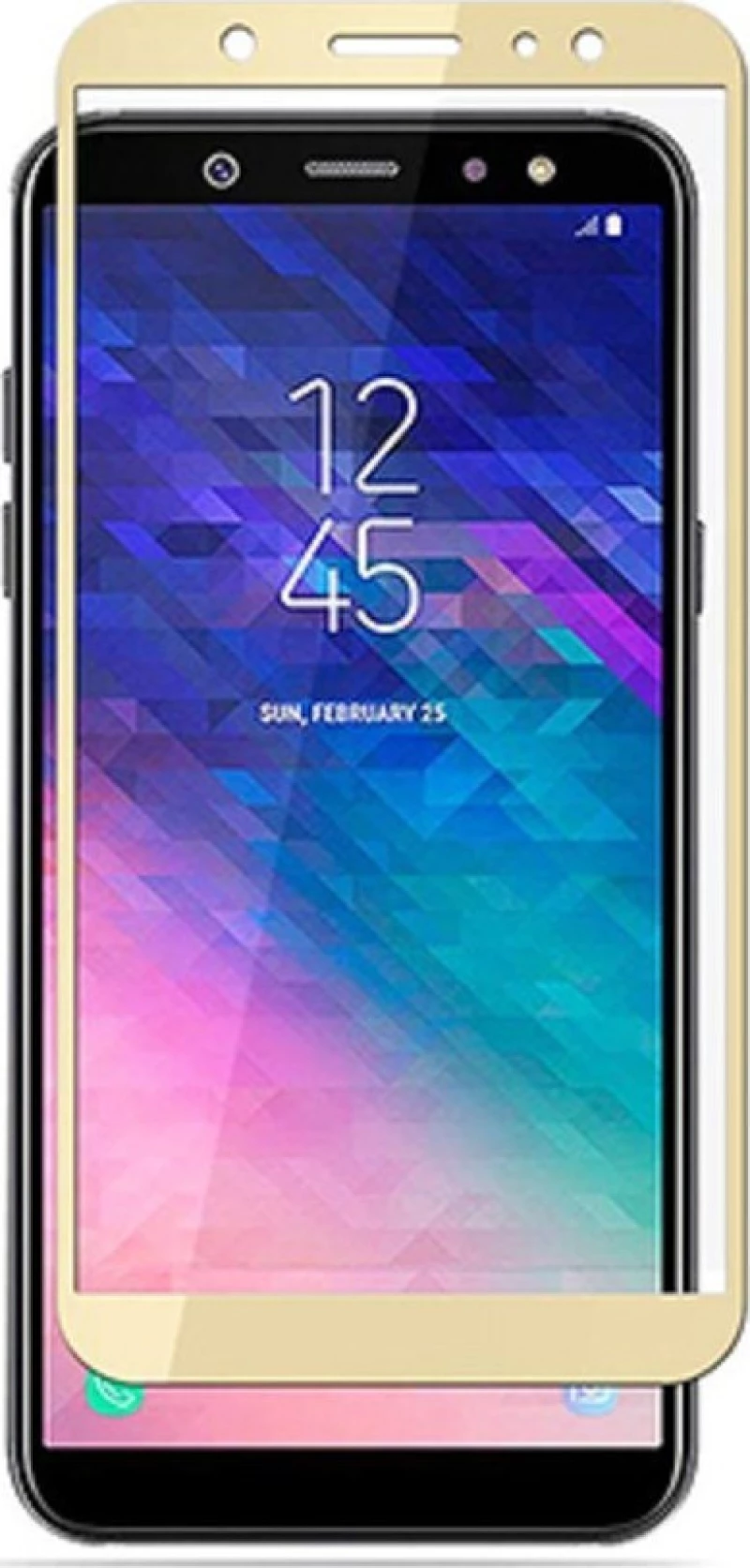 5D Full Face Tempered Glass Gold (Galaxy A6+ 2018)