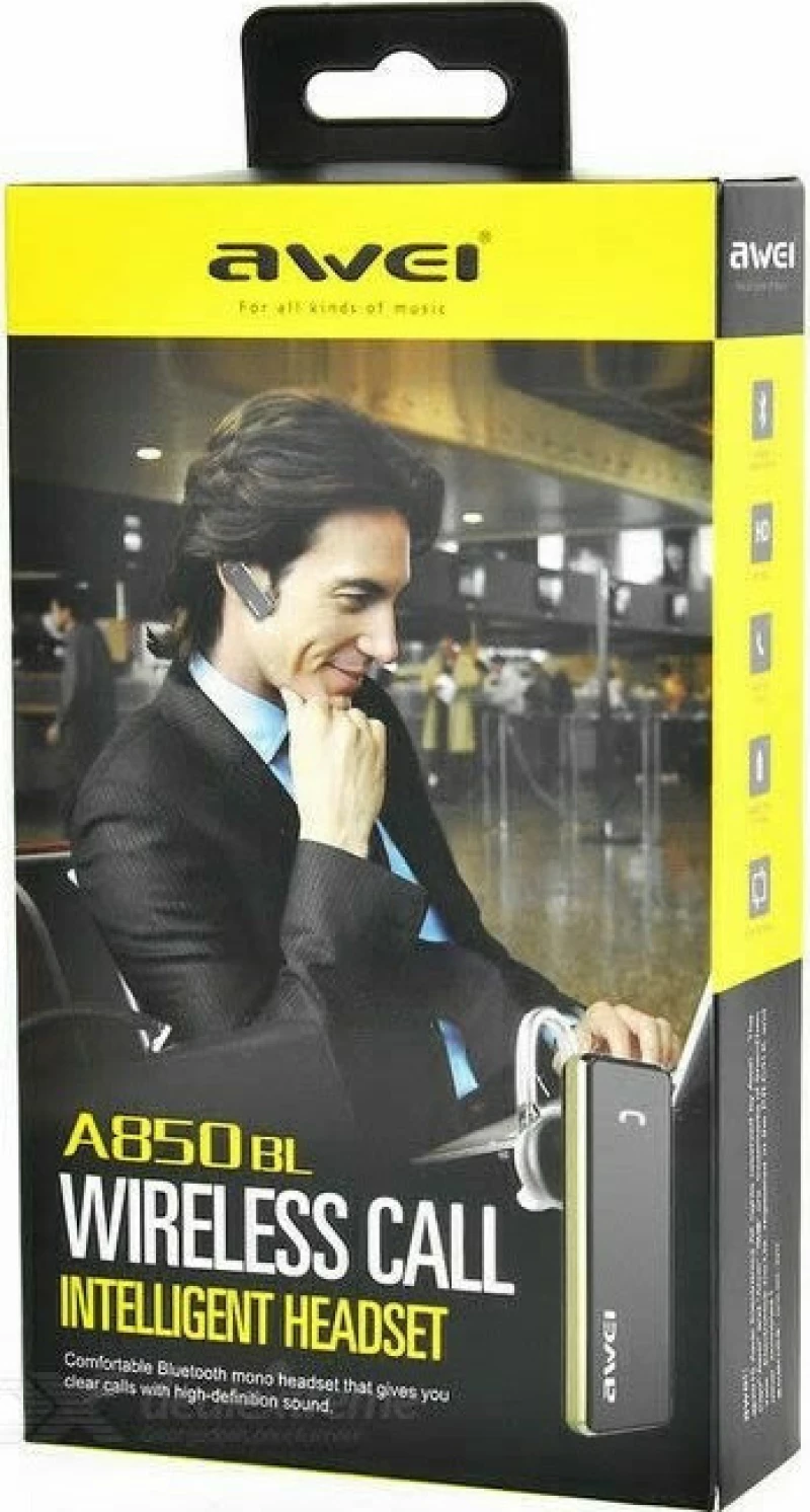 Awei A850BL Earbud Bluetooth Handsfree Μαύρο