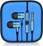 Metallic Earbuds Handsfree με Βύσμα 3.5mm Μπλε