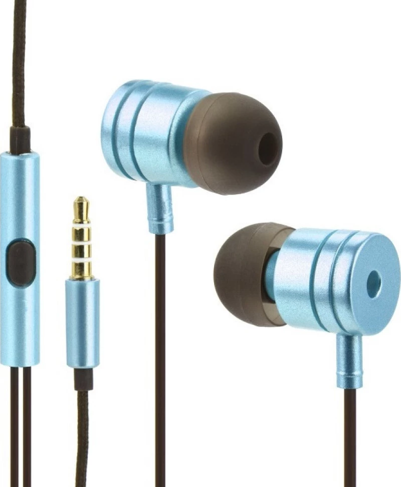 Metallic Earbuds Handsfree με Βύσμα 3.5mm Μπλε