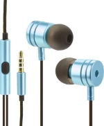 Metallic Earbuds Handsfree με Βύσμα 3.5mm Μπλε