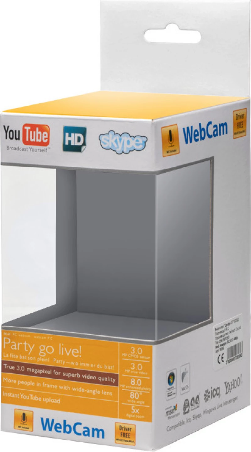 Webcam BC2014, Microphone, 480p, Black - 3035