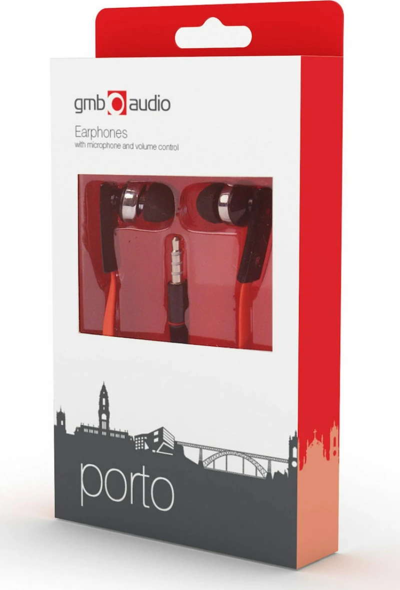 Gembird MHS-EP-OPO In-ear Handsfree με Βύσμα 3.5mm Κόκκινο
