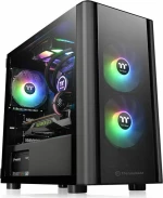 Thermaltake V150 Tempered Glass Micro Chassis Gaming Micro Tower Κουτί Υπολογιστή με Πλαϊνό Παράθυρο Μαύρο
