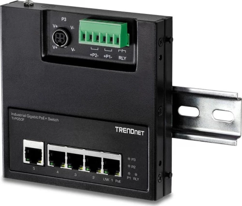 Network Switch Trendnet Industrie 5 -Port Gbit Unman. PoE+ FA Metal