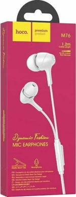 Hoco M76 Maya In-ear Handsfree με Βύσμα 3.5mm Λευκό