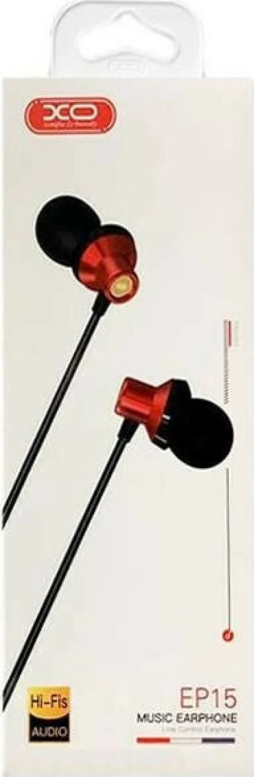 XO EP15 In-ear Handsfree Μεταλλικά με Βύσμα 3.5mm Κόκκινο