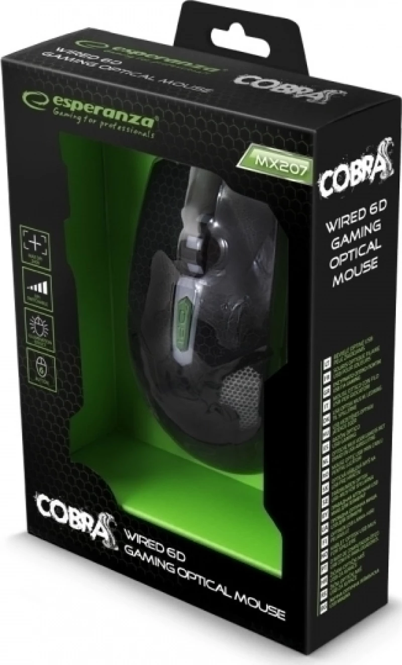 Esperanza MX207 Gaming Ποντίκι Cobra Green