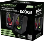 Esperanza Ηχεία Υπολογιστή Usb Speakers 2.0 Led Rainbow Boogie - Μαύρο (Egs102)