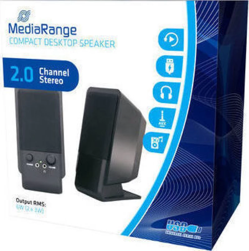 MediaRange Compact desktop Speaker (Black) (MROS352)