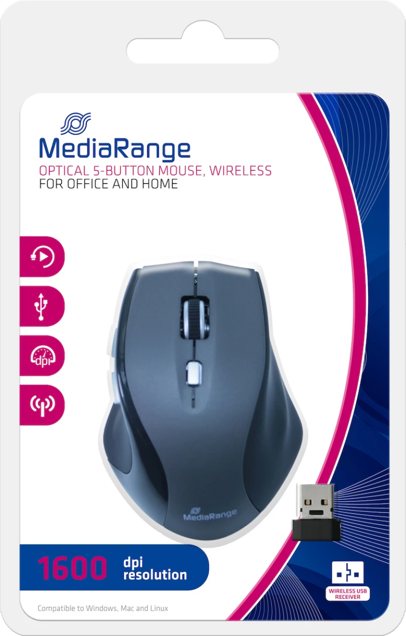 MediaRange MROS203 Ασύρματο Ποντίκι Γκρι