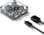 Orico Usb 3.0 Hub Mh4U-U3, 4X Usb3.0, 5Gbps, Διάφανο