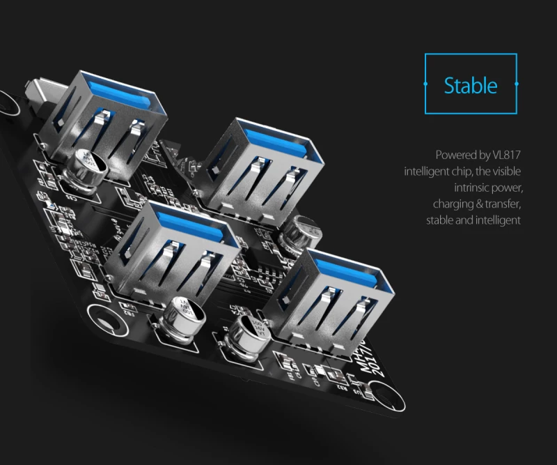 Orico Usb 3.0 Hub Mh4U-U3, 4X Usb3.0, 5Gbps, Διάφανο