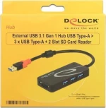Usb Hub Delock Usb3.1 Typa -> 3X Usb3.0 Typa +2X Slot Sd