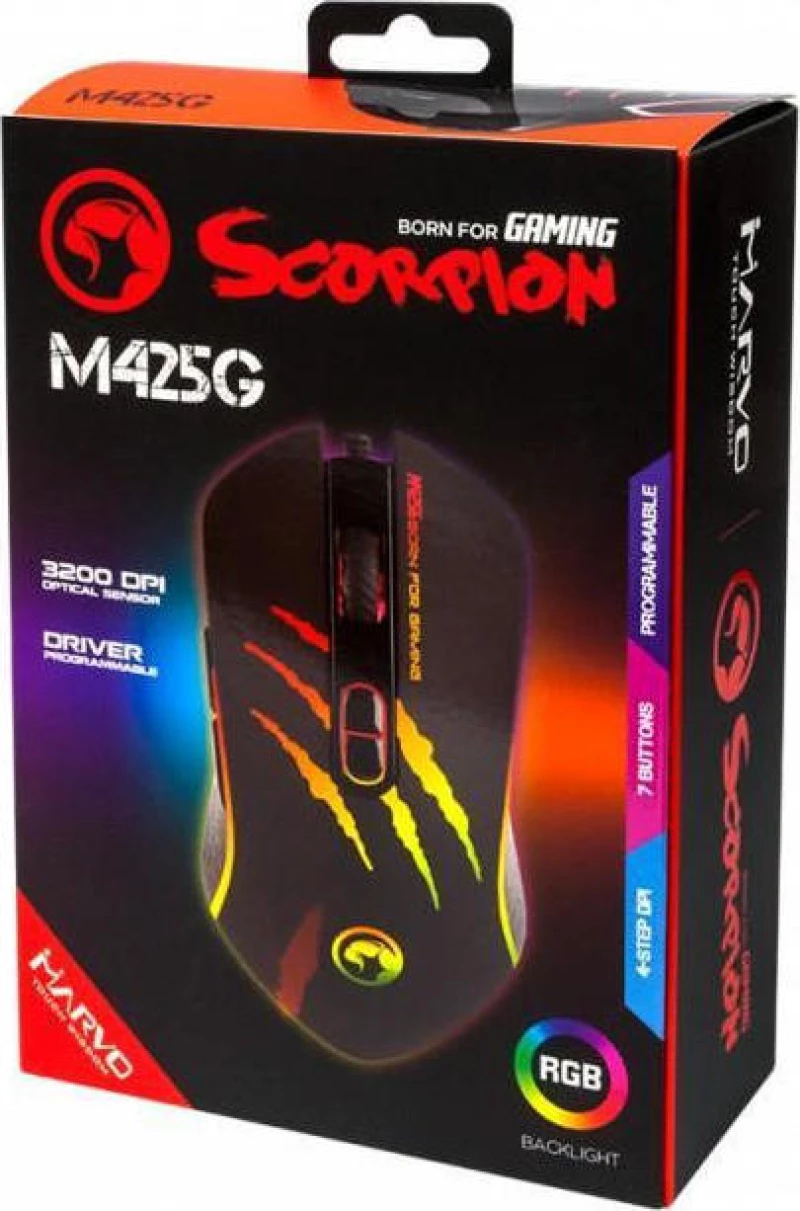 Marvo M425G RGB Gaming Ποντίκι Μαύρο