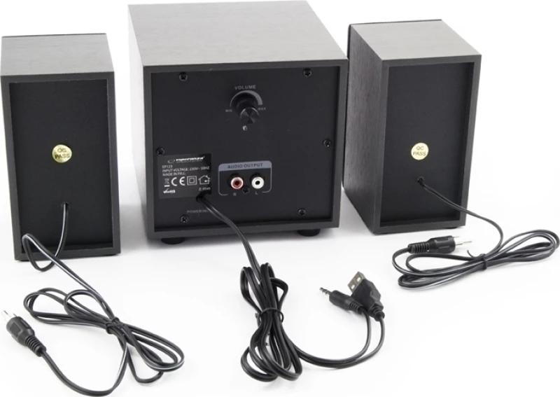 Ηχείο 2.1 Channel 12W Ξύλινο 14704